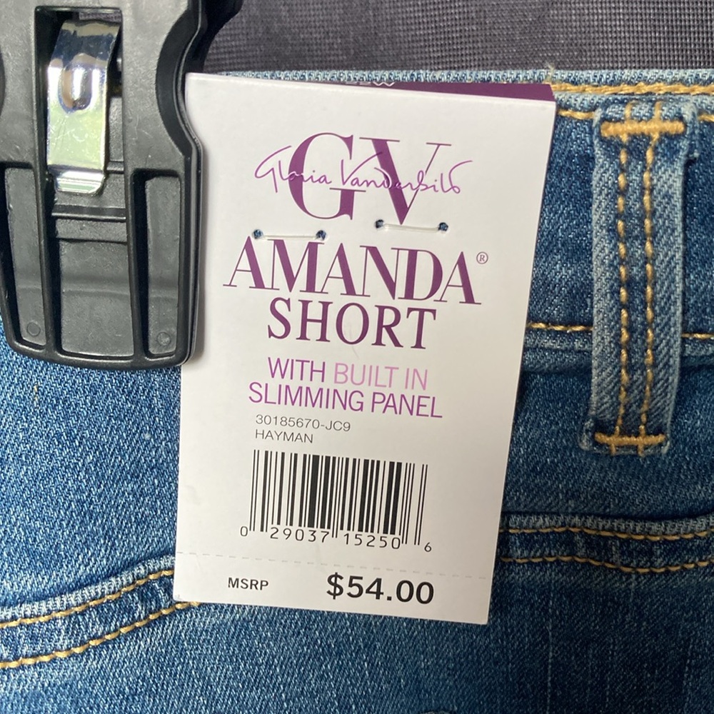Relisted Gloria Vanderbilt Amanda jean Short w slimming panel denim flex 22W - Picture 11 of 16
